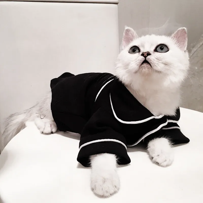 Cat clothes summer dress - Black