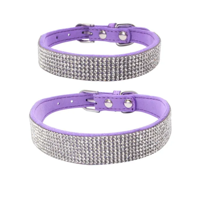 Adjustable Suede Leather Dog Collar Leash Set Purple - Shop at LoveMi