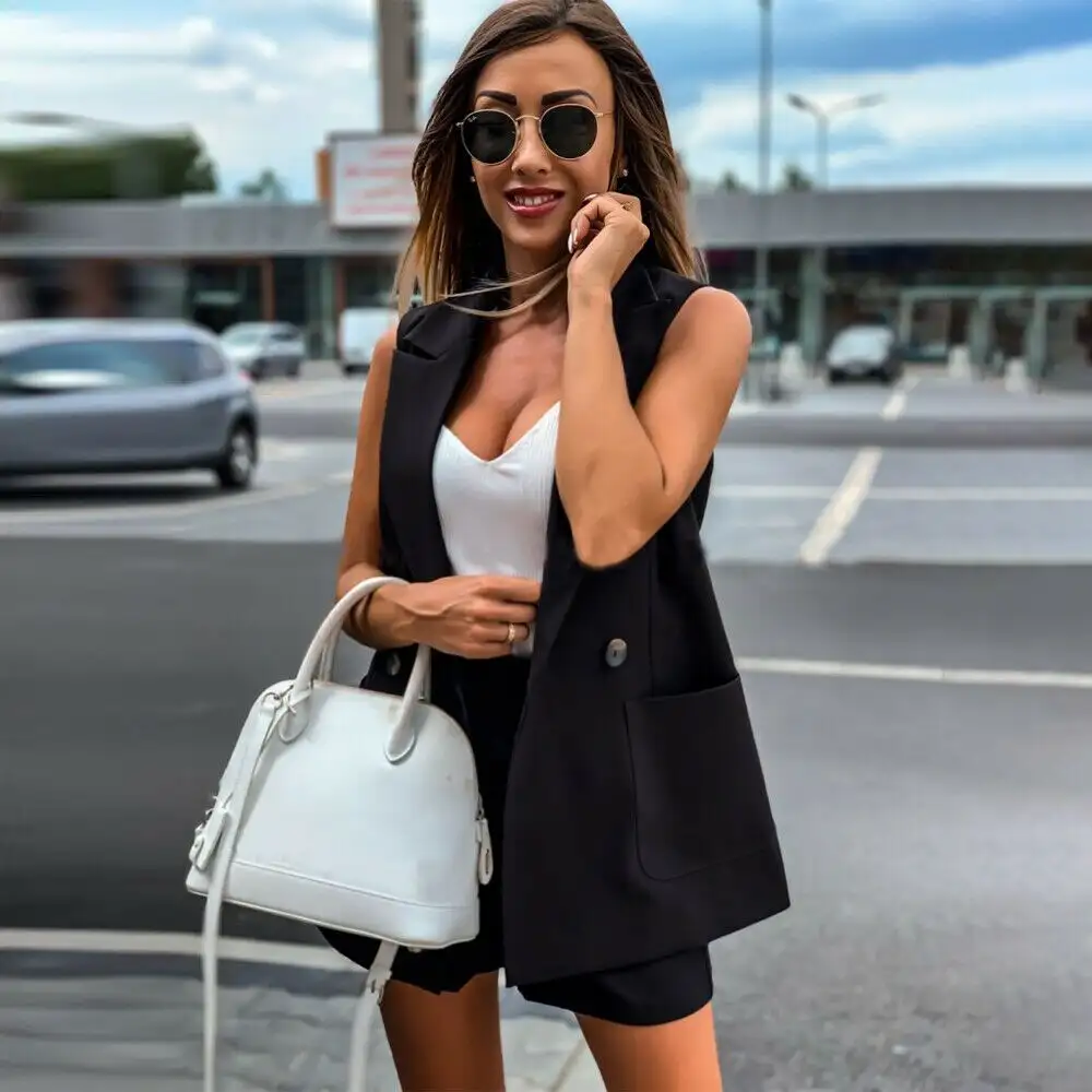 Vest wide-leg pants suit