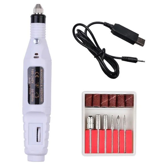 Electric Nail Polish Machine Pen Nail Art Tool White - Shop at LoveMi