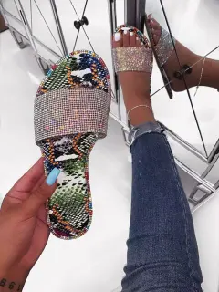 Women's Sandals with Diamond Slippers - Colour-40 - View 1