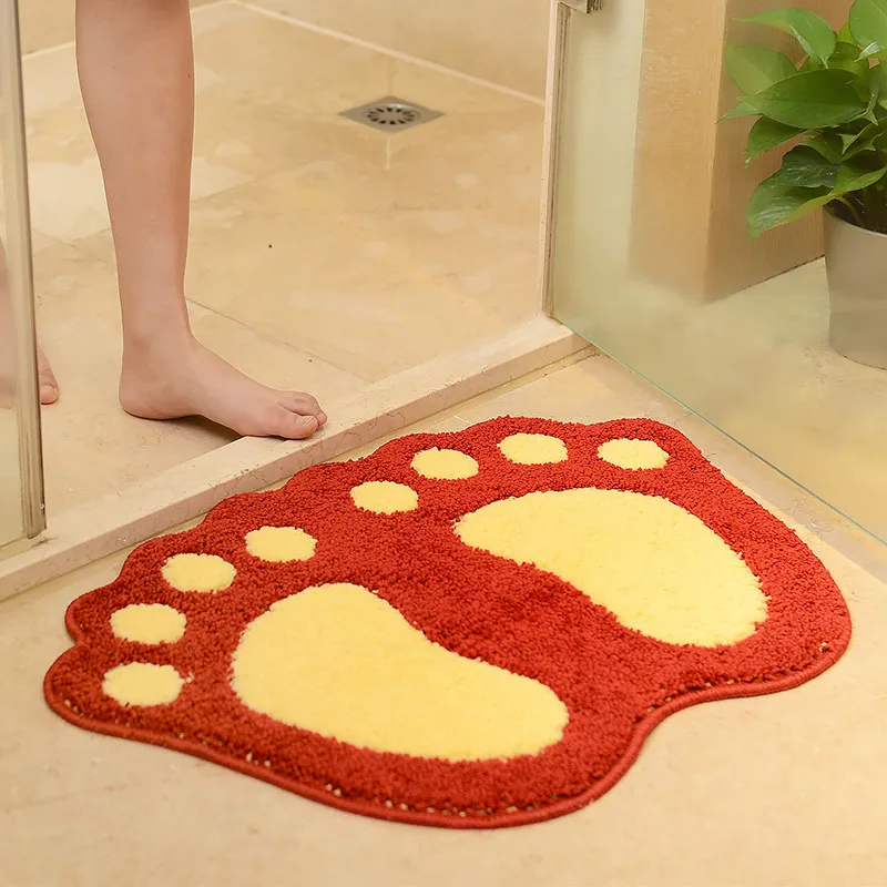 Cartoon Cute Big Feet Mat - Red