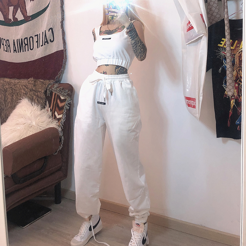 Loose beam pants + sports vest women were thin