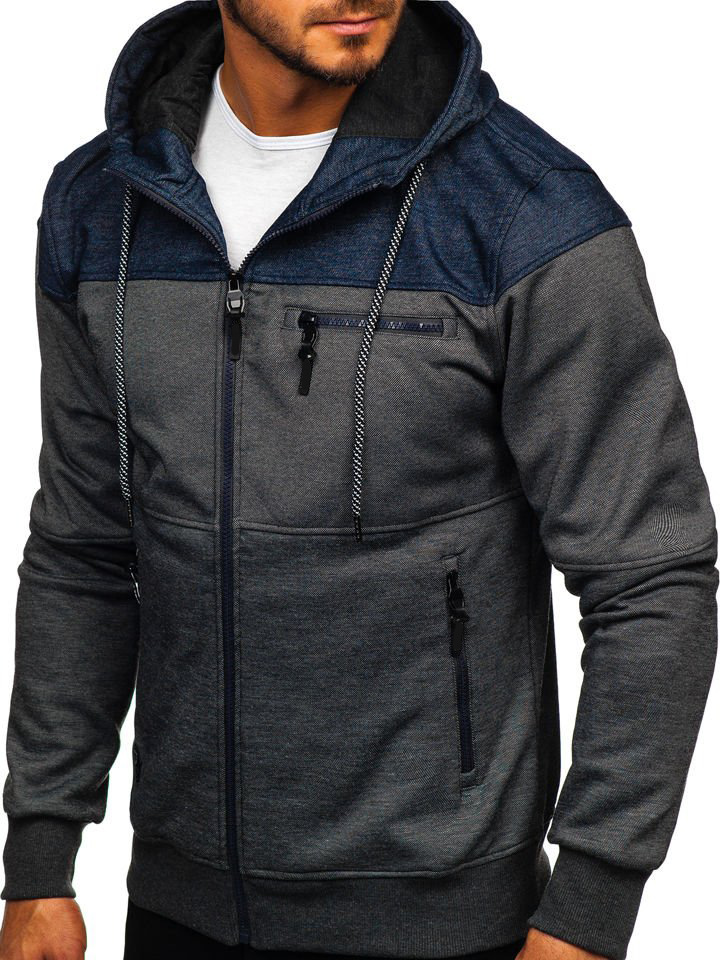 Men's stitching contrast cardigan sweater