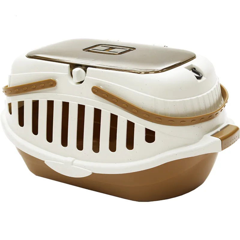 Portable small pet carrying basket - Coffee