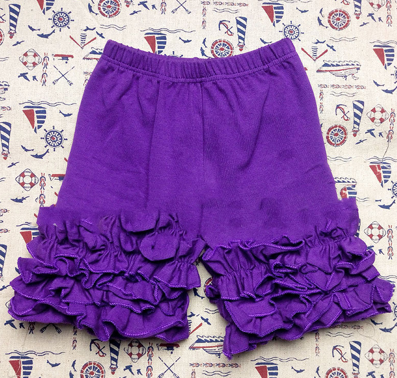Girls' ruffled shorts in Purple