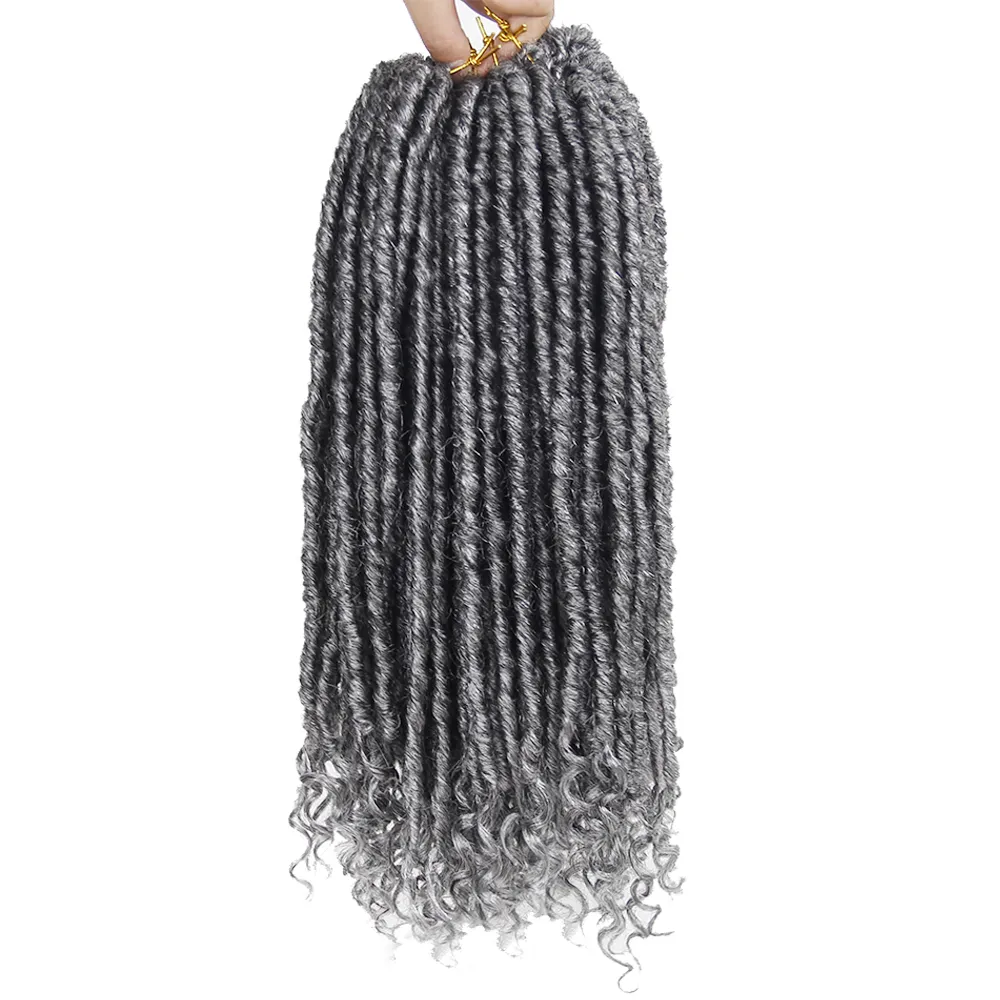 Chemical fiber braided hair extension - Grey