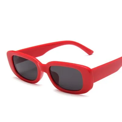 Sunglasses Square Jelly Color Too Glasses Red Gray Tablets - Shop at LoveMi