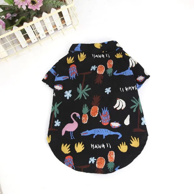 Pet pineapple flower shirt Black3 - Shop at LoveMi