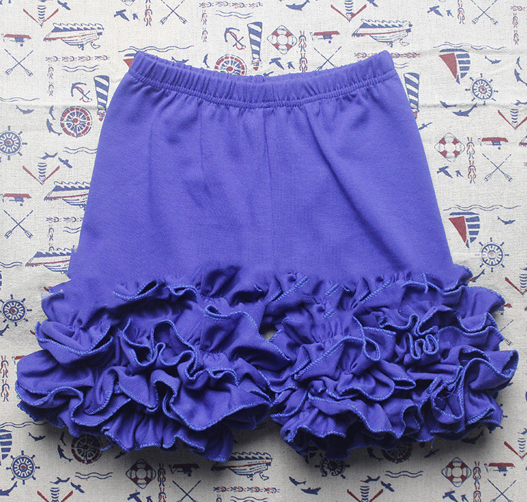 Girls' ruffled shorts in Navy blue
