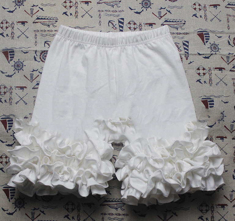 Girls' ruffled shorts in White