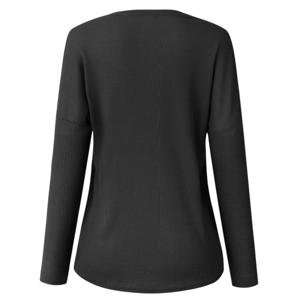 Top round neck long sleeve solid color T-shirt