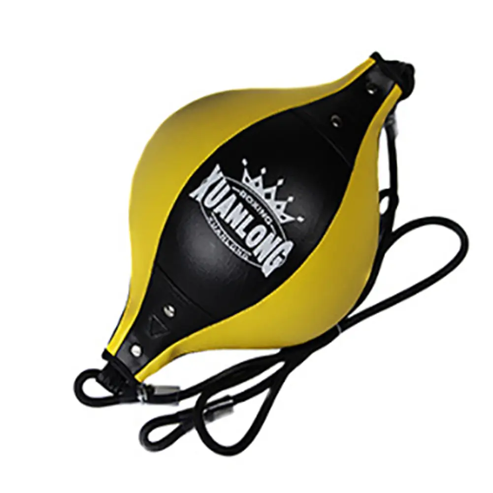 Boxing Speed Ball with Hanging Rope for MMA and Fitness Training — Blackyellow