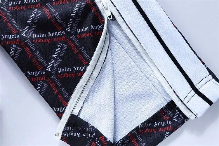 Printed three-bar retro sports pants