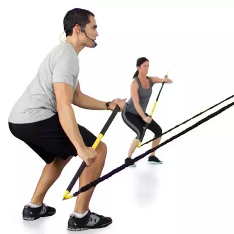 Suspended Elastic Resistance Training Bar with Resistance Band for Strength and Fitness