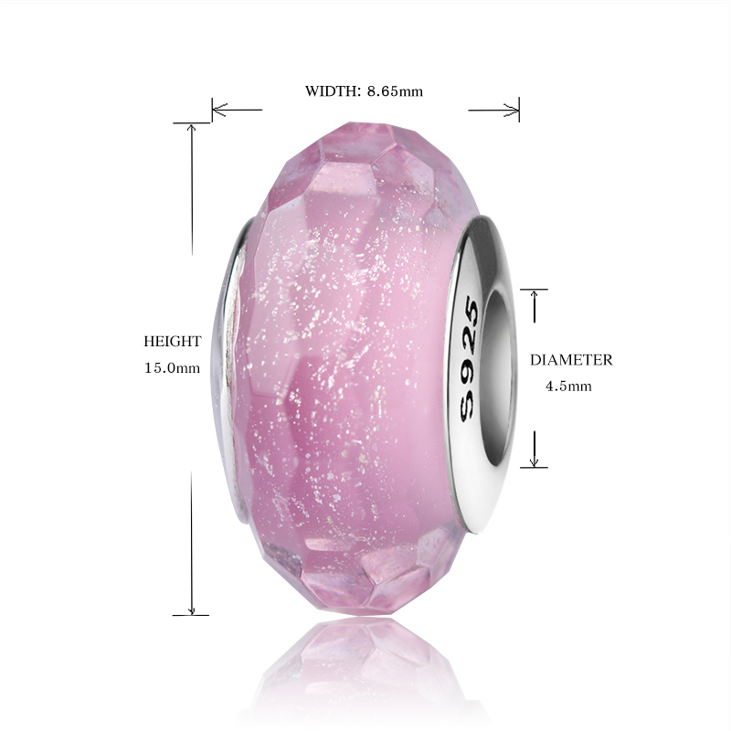 S925 silver bracelet glazed beads DIY charm