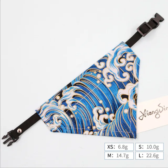 Pet Triangle Dog Scarf Cat Collar Christmas Small Dog Saliva Towel Japanese Collar Cute Sweet Wave - Shop at LoveMi