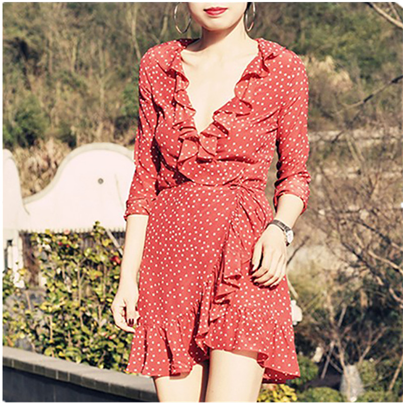 Chiffon V-neck cardigan dress