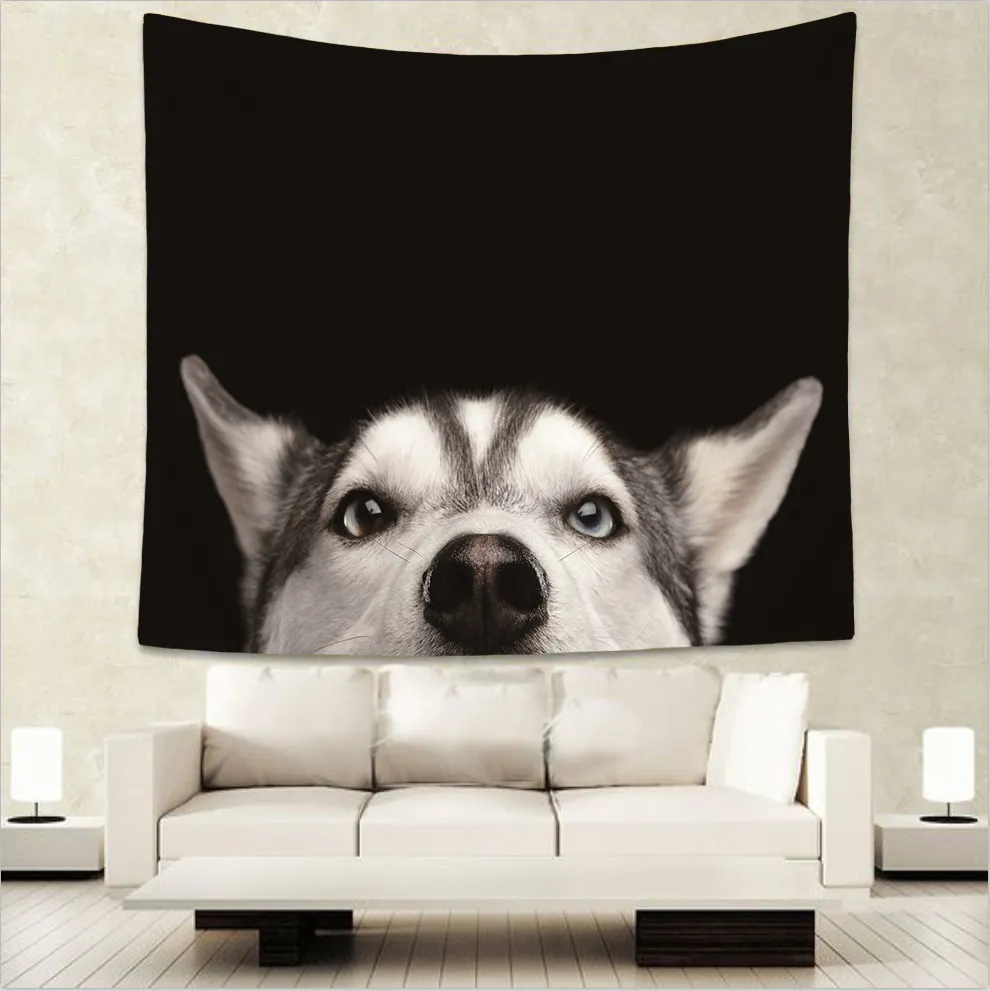 Animal cute dog Erha avatar series printing wall hanging - 2 Style
