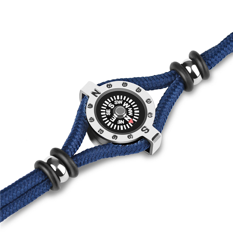 Titanium steel leather rope bracelet