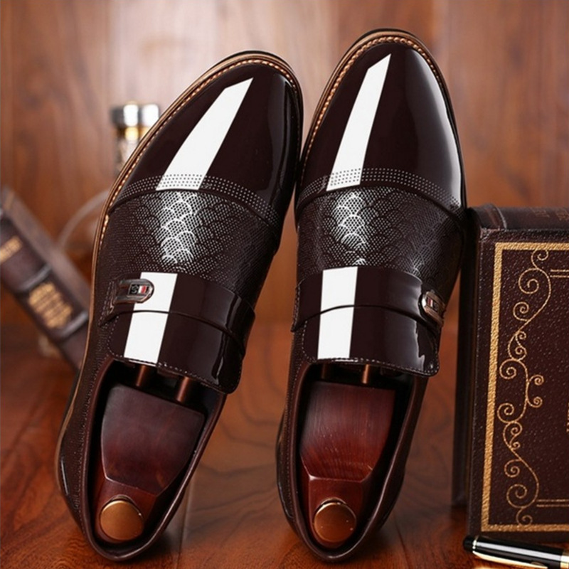 Black leather shoes