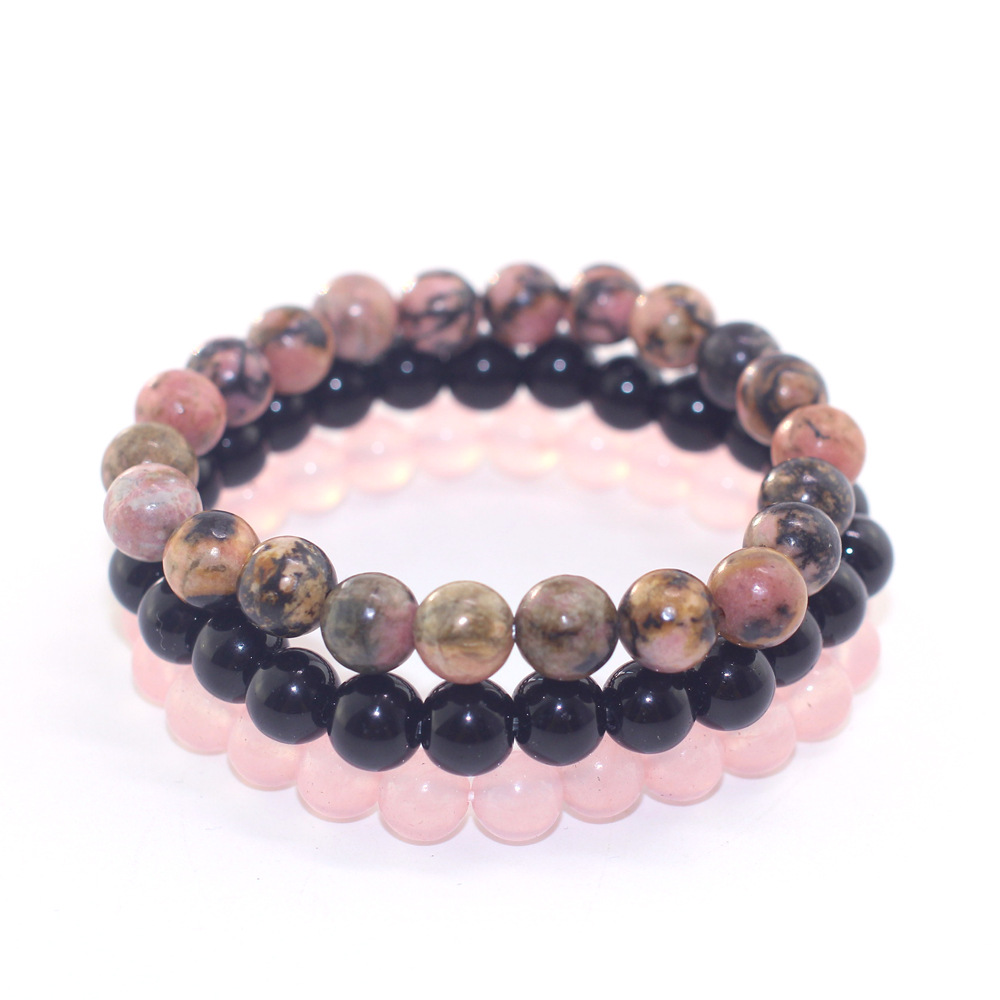 Obsidian black line rutile bracelet
