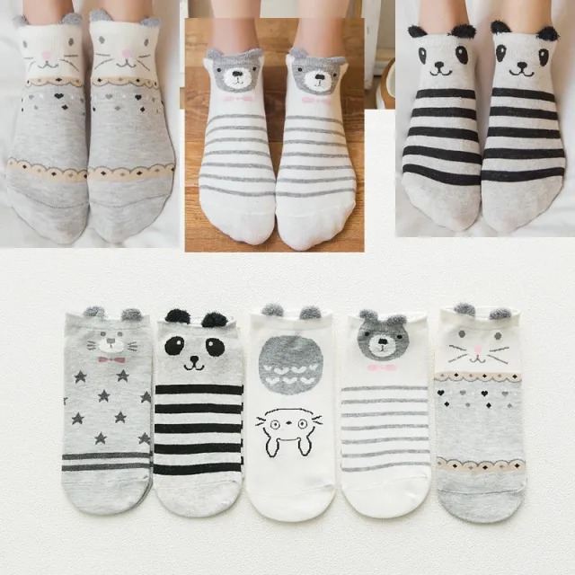 Women's comfortable three dimensional ear boat socks Grey - Shop at LoveMi