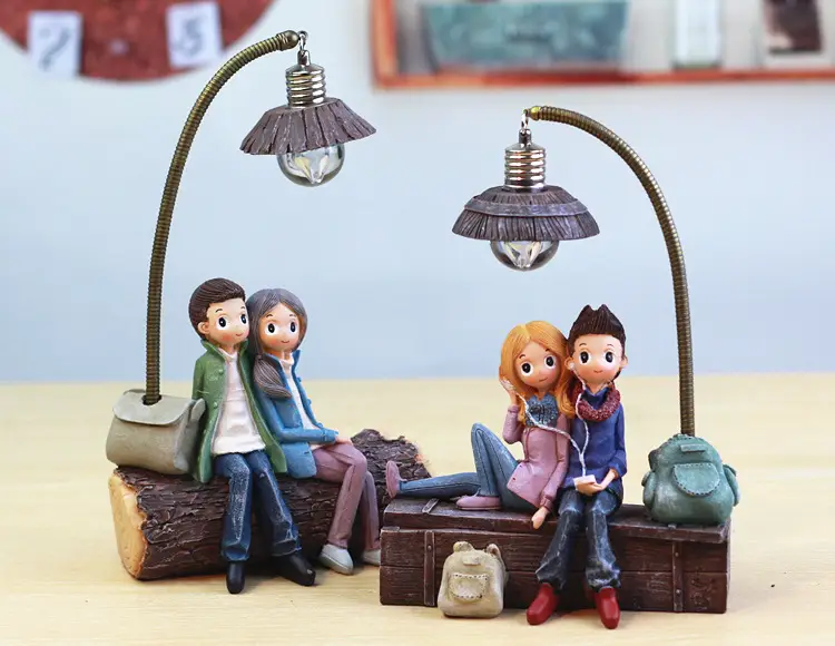 Creative zakka romantic couple lovers night light