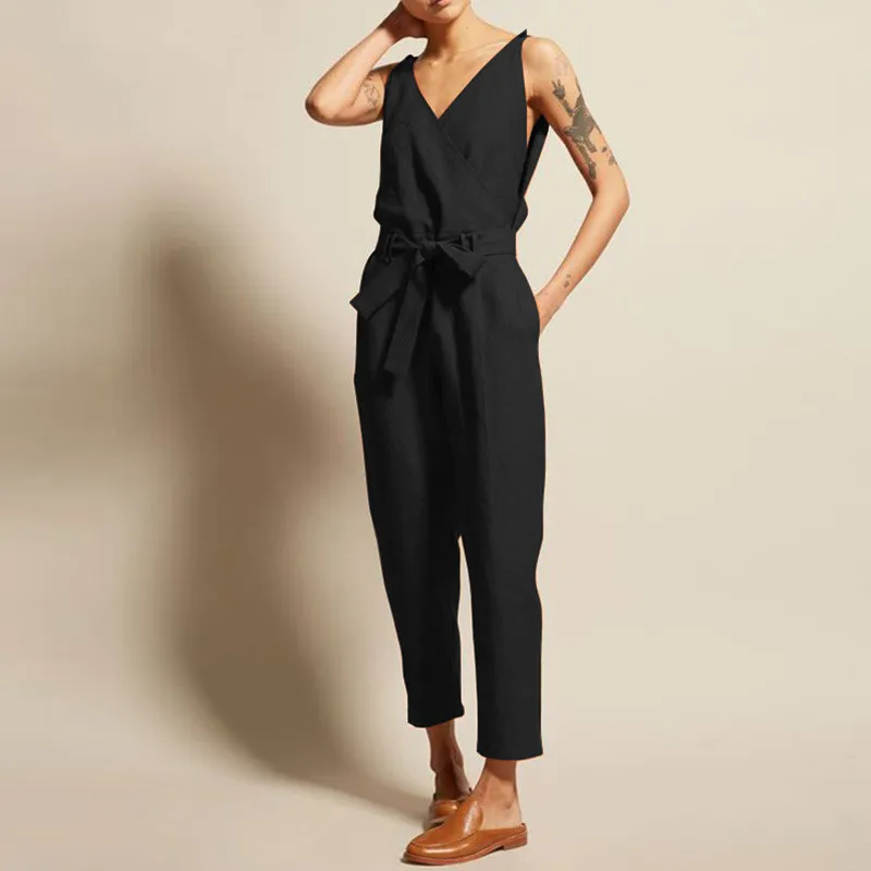 Trousers and elegant overalls - Black