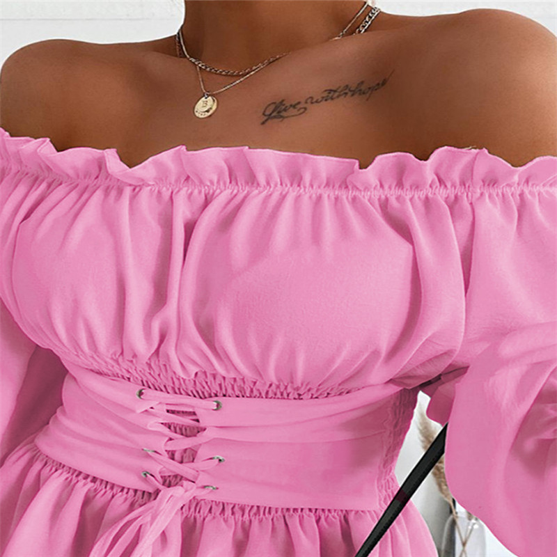White one-shoulder lace-up top