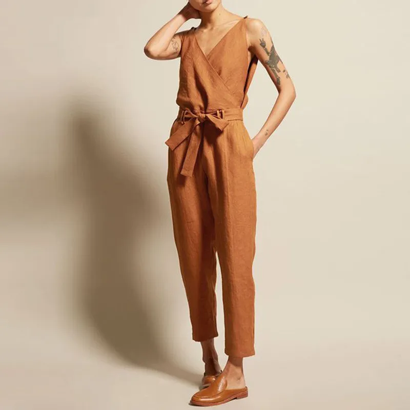 Trousers and elegant overalls - Caramel Colour