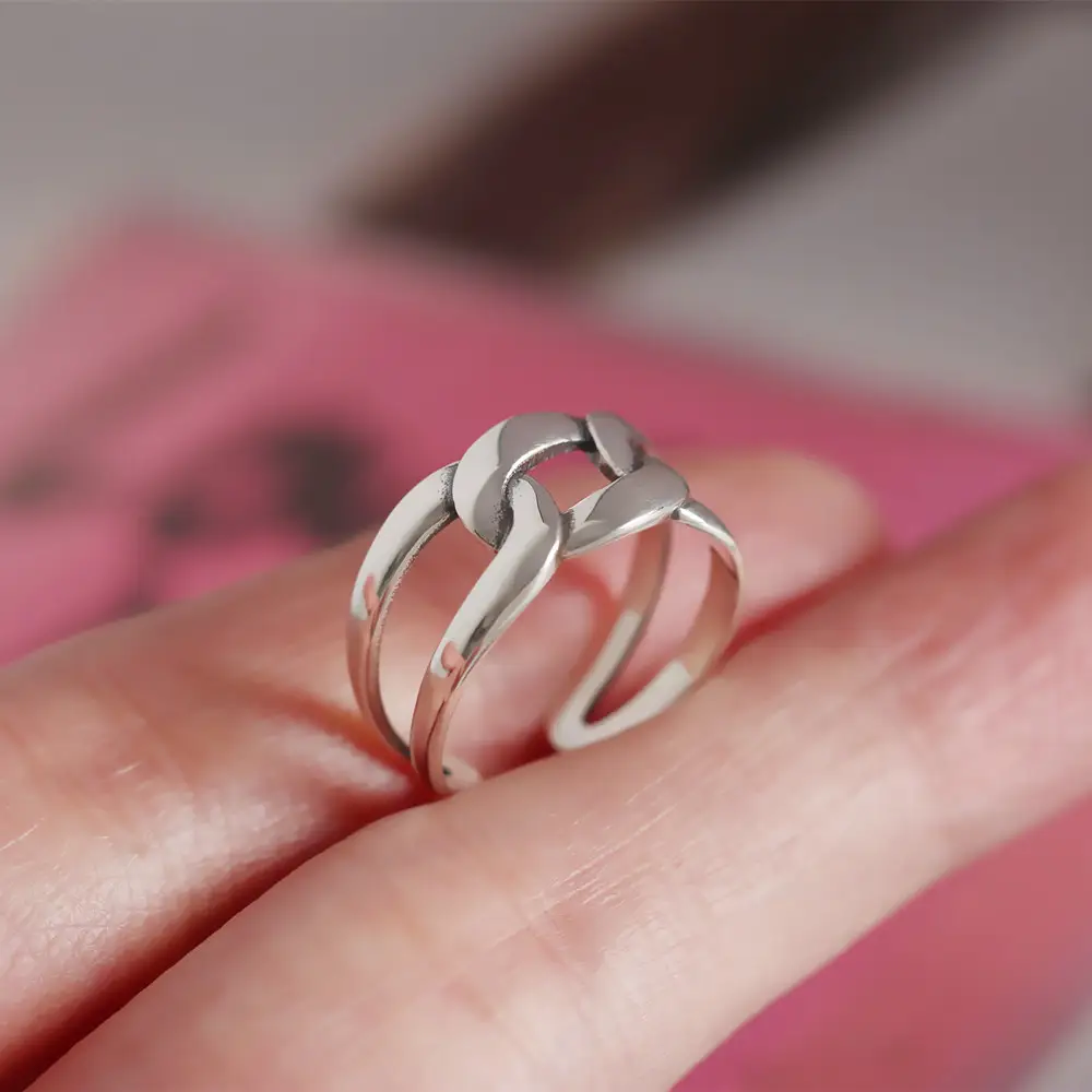 Sterling silver minimalist geometric ring