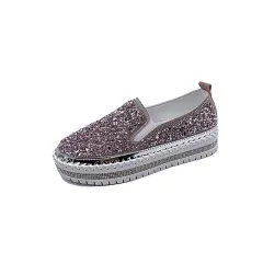 Casual single shoes women flat bottom wild spot loafers - Pink - View 1