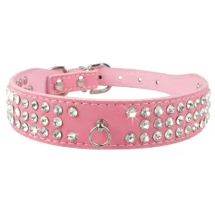 Shiny Hot Rhinestone Dog Cat Comfortable Korean Velvet Pet Leash - Pink03 - View 1