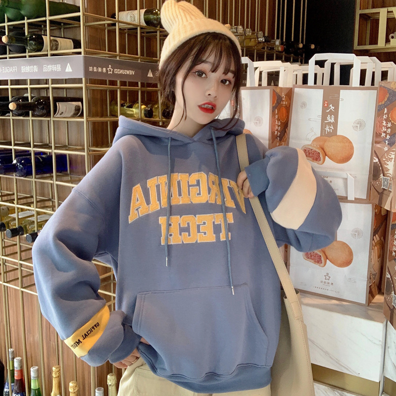 Sweatshirt stitching letter embroidered jacket