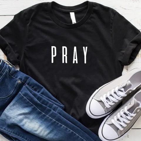 Pray Christian T Shirts Fashion Clothes Women's Tshirt Tops