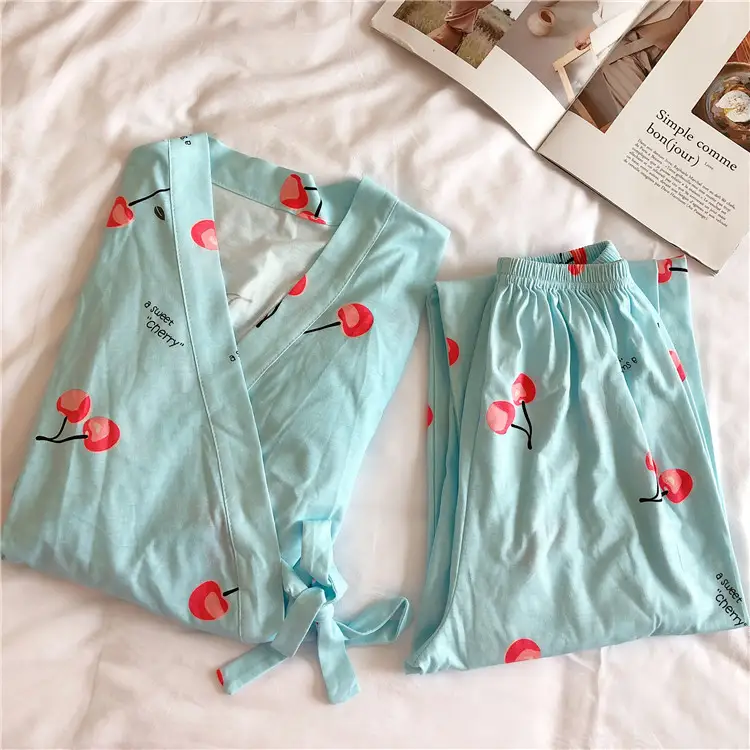 Japanese-style printed home service suit