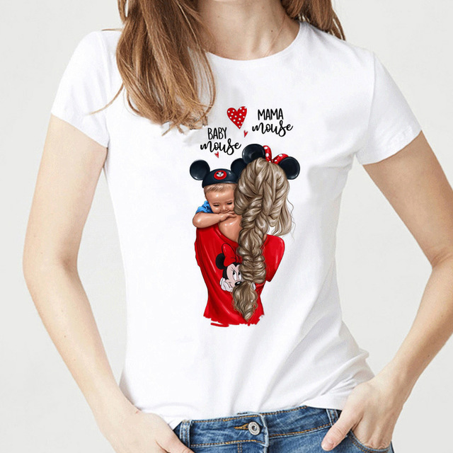 Printed white T-shirt women's cotton fashion T-shirt