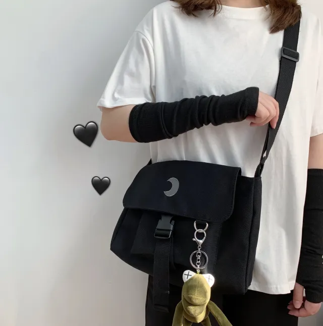 Street Style Shopping Bag Moon And Frog Goblin - Shop at LoveMi