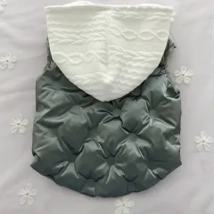 Fat dog bright winter cotton coat - Grey And White - View 1