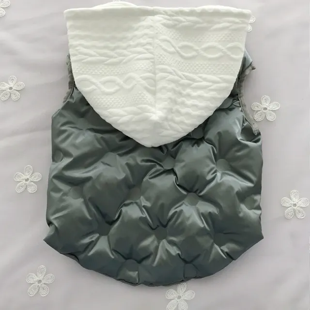 Fat dog bright winter cotton coat Grey And White - Shop at LoveMi