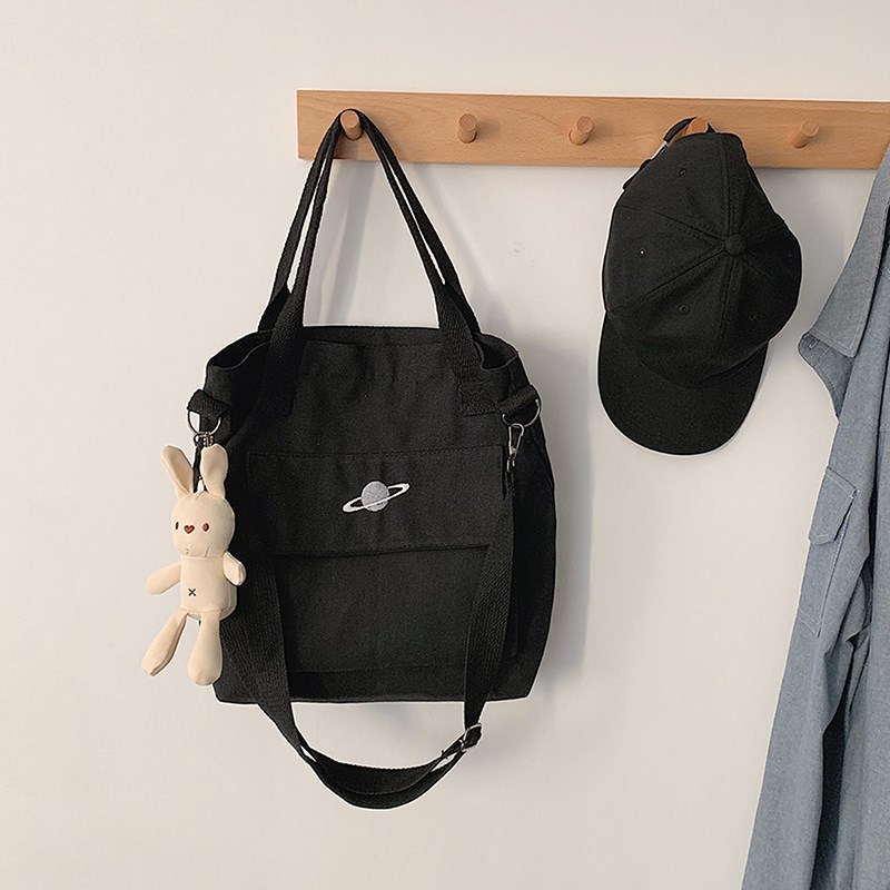 Planet ins canvas bag female student Korean crossbody bag