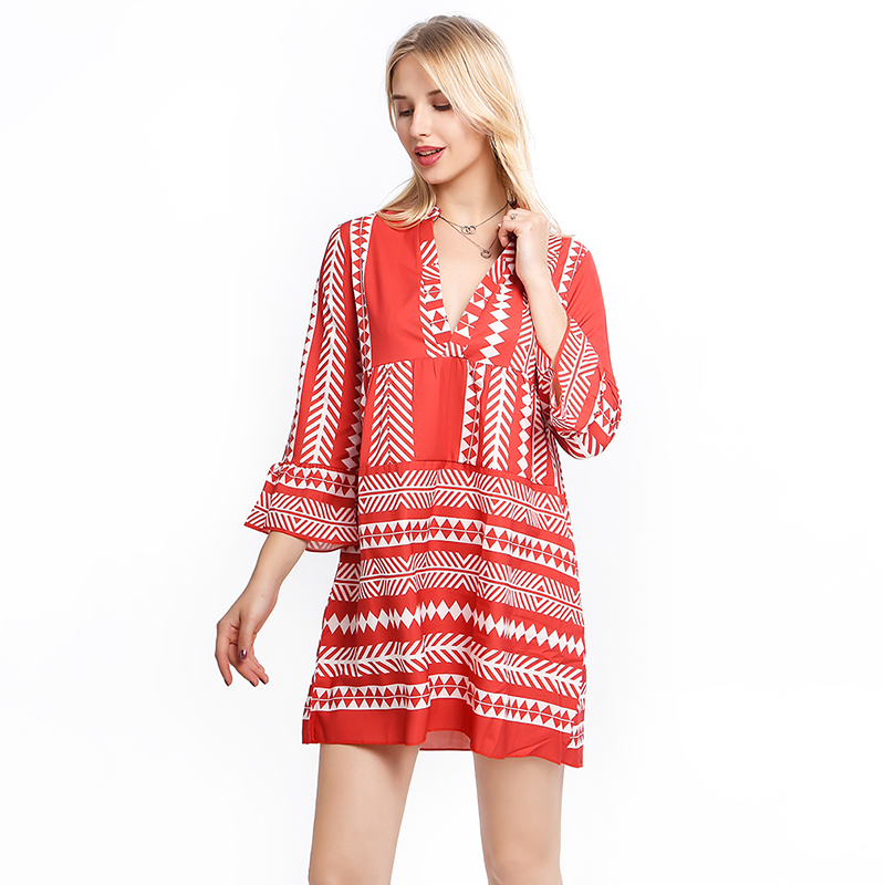 Vintage floral print boho beach skirt