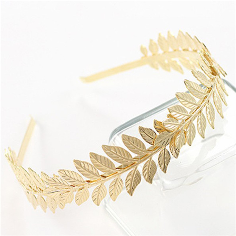 European and American metal leaf headband hair band Gold - Shop at LoveMi