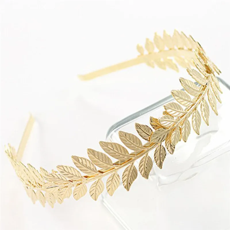 European and American metal leaf headband hair band - Gold