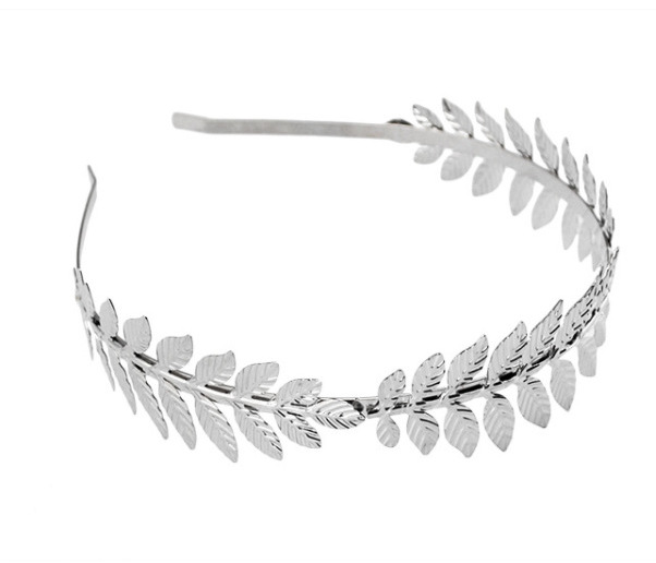 European and American metal leaf headband hair band Silver - Shop at LoveMi