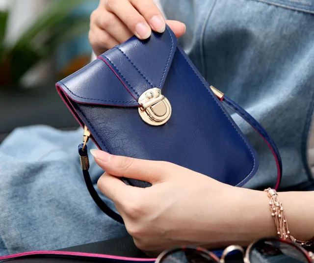 Retro one shoulder cross bag small square bag Blue - Shop at LoveMi
