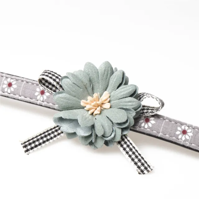 Pet cat dog collar cute flowers Turquoise - Shop at LoveMi