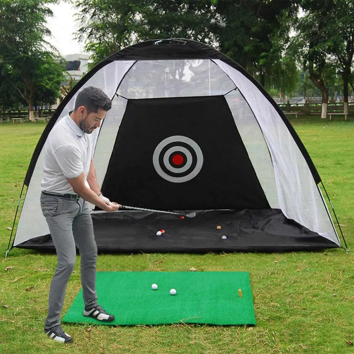 Golf Practice Net Tent Hitting Cage Garden Grassland Training