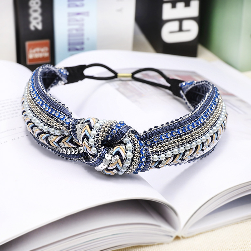 Bohemian braided headband Blue - Shop at LoveMi